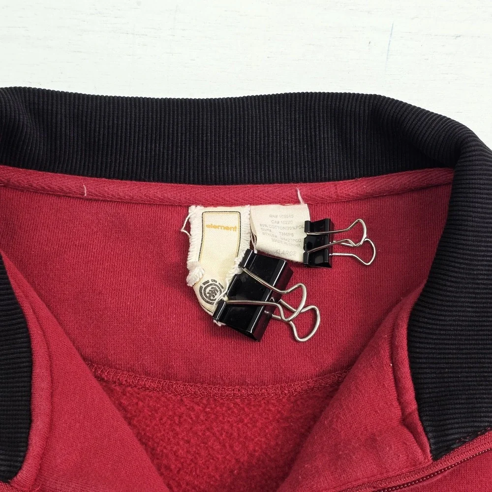Vintage Element Jacket Red Embroidered‎ Spellout Skater Thumb Holes Men's XL VG